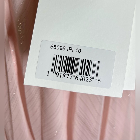 Mac Duggal 68096 | Pale Pink Beaded Ruffle High Low Gown | Strapless | Size 10 - Picture 4 of 7